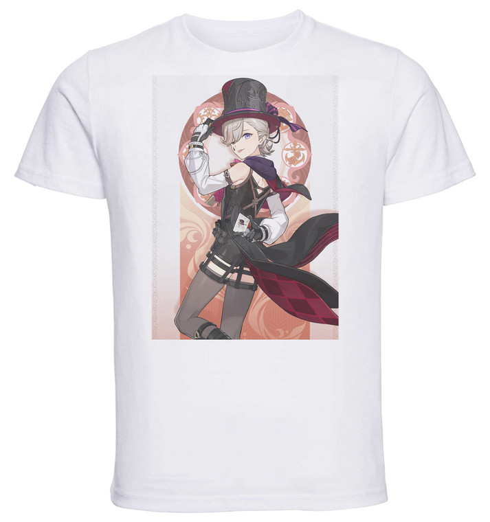 T-Shirt Unisex White Videogame - Genshin Impact - Lyney