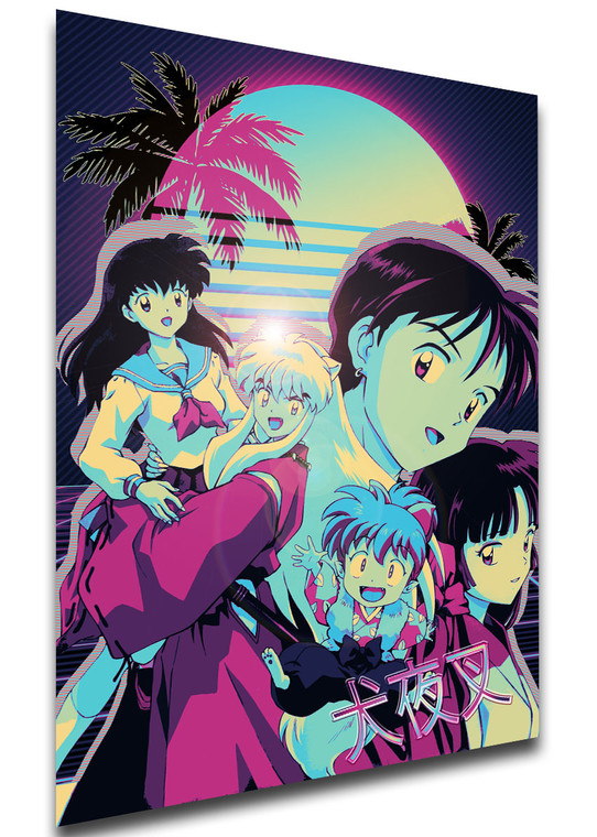 Poster - Vaporwave 80s Style - Inuyasha - Characters