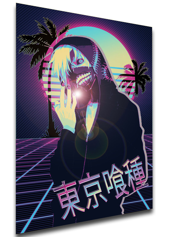 Poster - Vaporwave 80s Style - Tokyo Ghoul - Kaneki