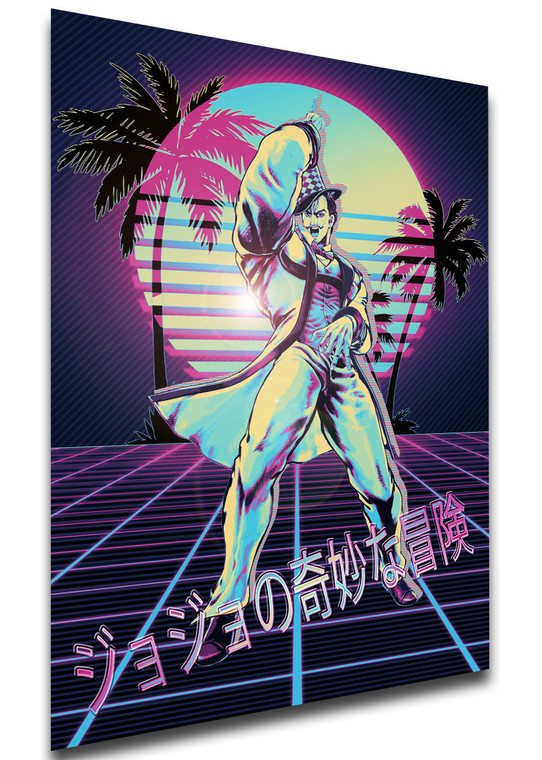 Poster - Vaporwave 80s Style - Jojo's Bizarre Adventure - Phanthom Blood - Will A. Zeppeli Variant 01