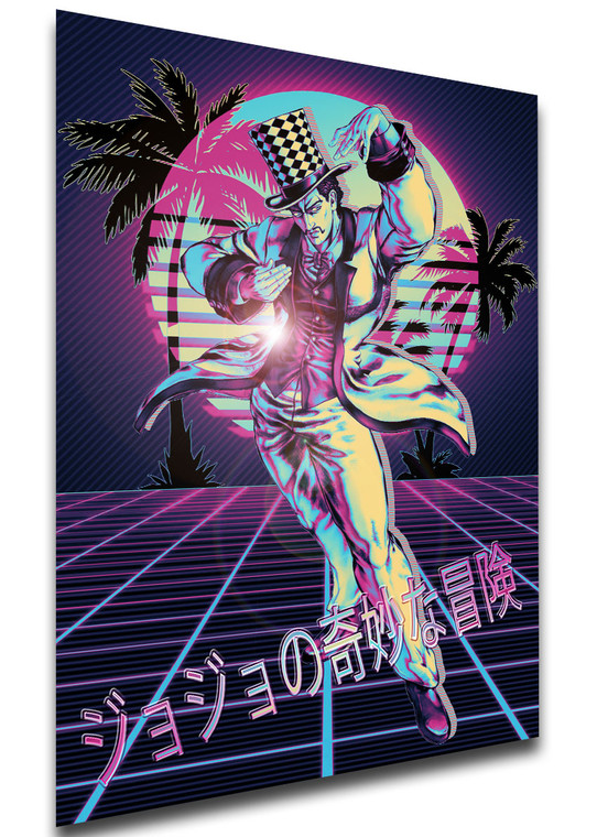 Poster - Vaporwave 80s Style - Jojo's Bizarre Adventure - Phanthom Blood - Will A. Zeppeli