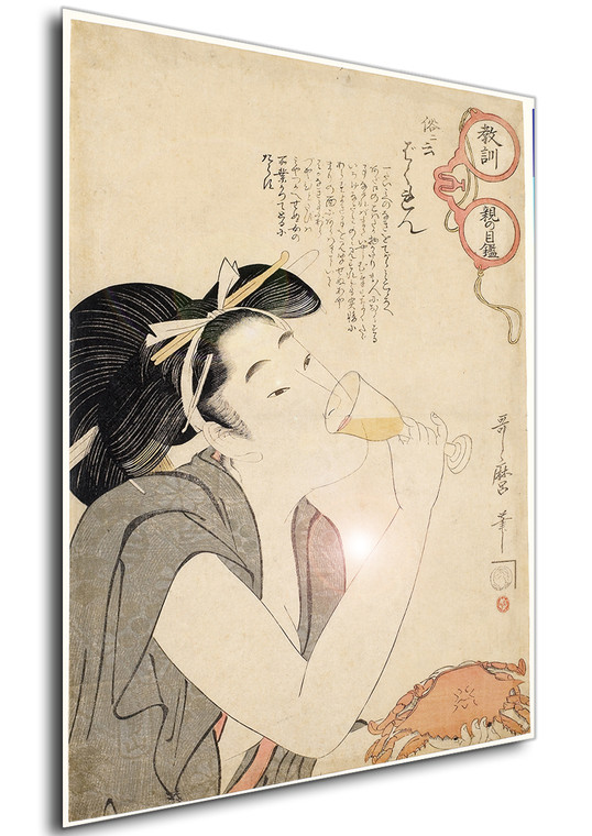 Poster - Ukiyo-e - Utamaro - Woman drinking wine - 10