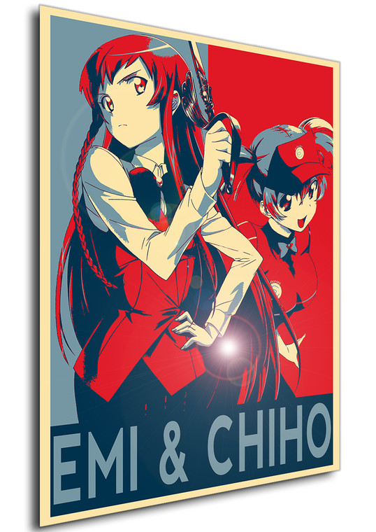 Poster - Propaganda - The Devil is a Part-Timer - Hataraku Maou Sama - Emi & Chiho Variant