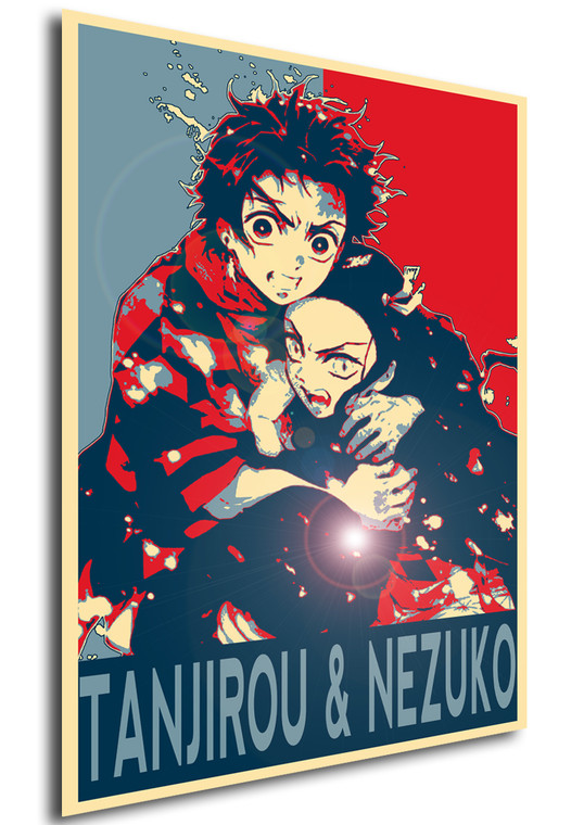 Poster - Propaganda - Demon Slayer - Kimetsu no Yaiba - Tanjirou & Nezuko