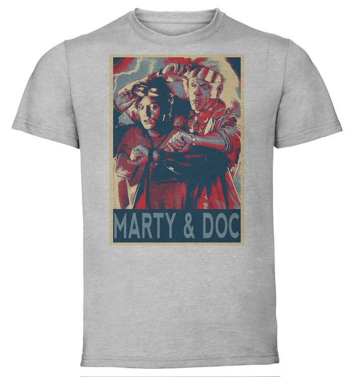 T-Shirt Unisex - Grey - Propaganda - Back to the Future - Marty & Doc