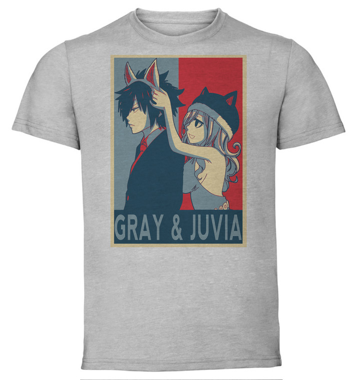 T-Shirt Unisex - Grey - Propaganda - Fairy Tail - Gray & Juvia