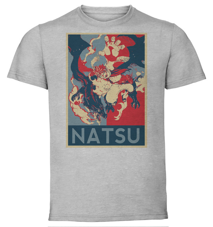 T-Shirt Unisex - Grey - Propaganda - Fairy Tail - Natsu Dragonforce