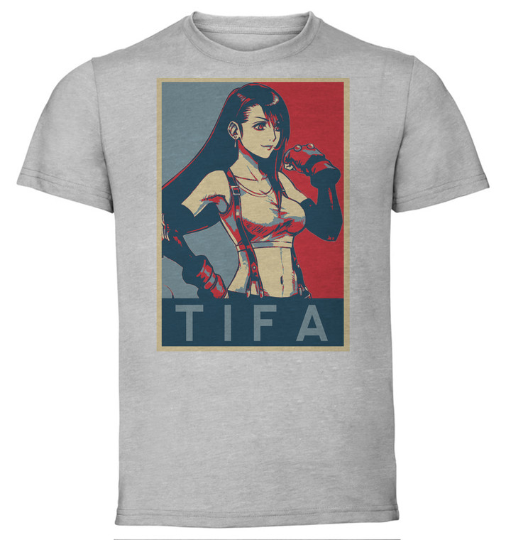 T-Shirt Unisex - Grey - Propaganda - Final Fantasy 7 - Tifa