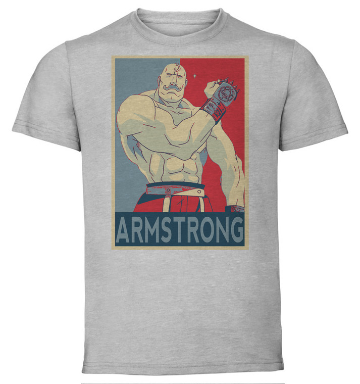 T-Shirt Unisex - Grey - Propaganda - Fullmetal Alchemist - Armstrong Luis