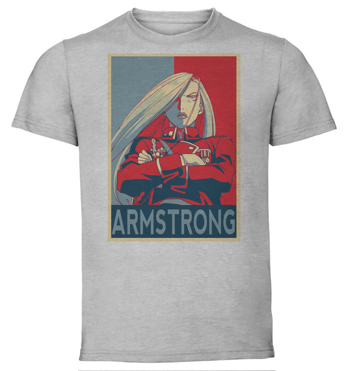 T-Shirt Unisex - Grey - Propaganda - Fullmetal Alchemist - Armstrong Mira