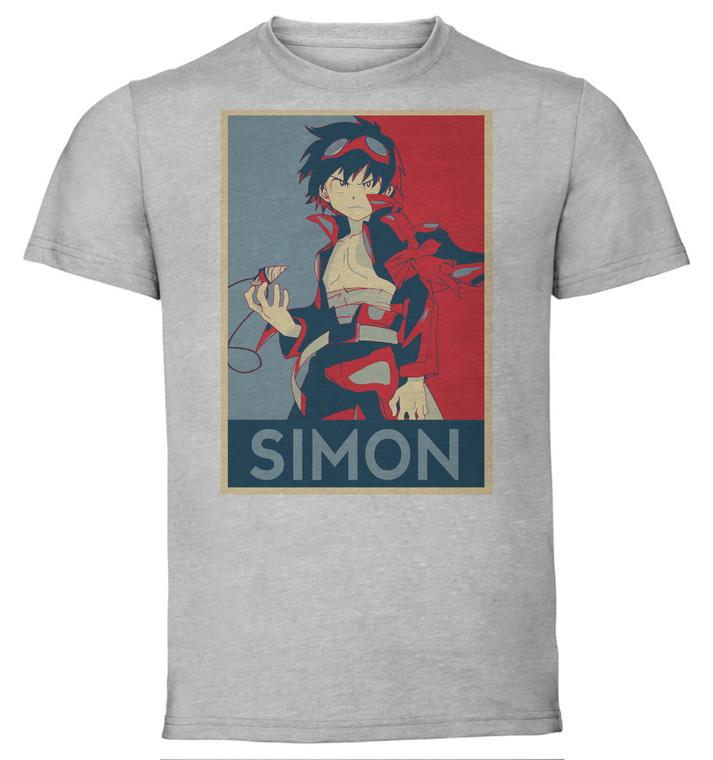 T-Shirt Unisex - Grey - Propaganda - Gurren Lagann - Simon
