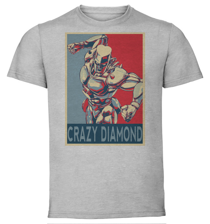 T-Shirt Unisex - Grey - Propaganda - Jojo's Bizarre Adventure - Diamond is Unbreakable - Crazy Diamond