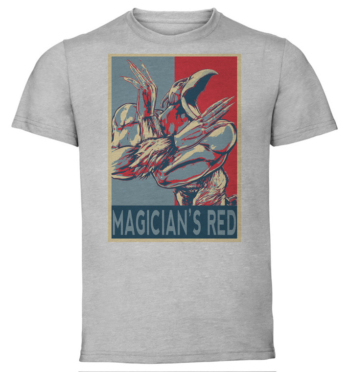 T-Shirt Unisex - Grey - Propaganda - Jojo's Bizarre Adventure - Stardust Crusaders - Magician's Red