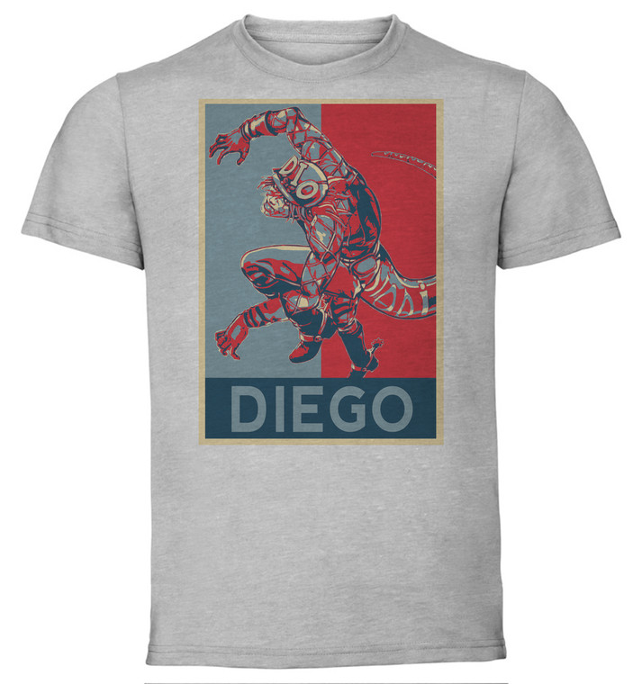 T-Shirt Unisex - Grey - Propaganda - Jojo's Bizarre Adventure - Steel Ball Run - Diego Brando