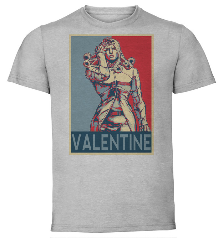 T-Shirt Unisex - Grey - Propaganda - Jojo's Bizarre Adventure - Steel Ball Run - Funny Valentine