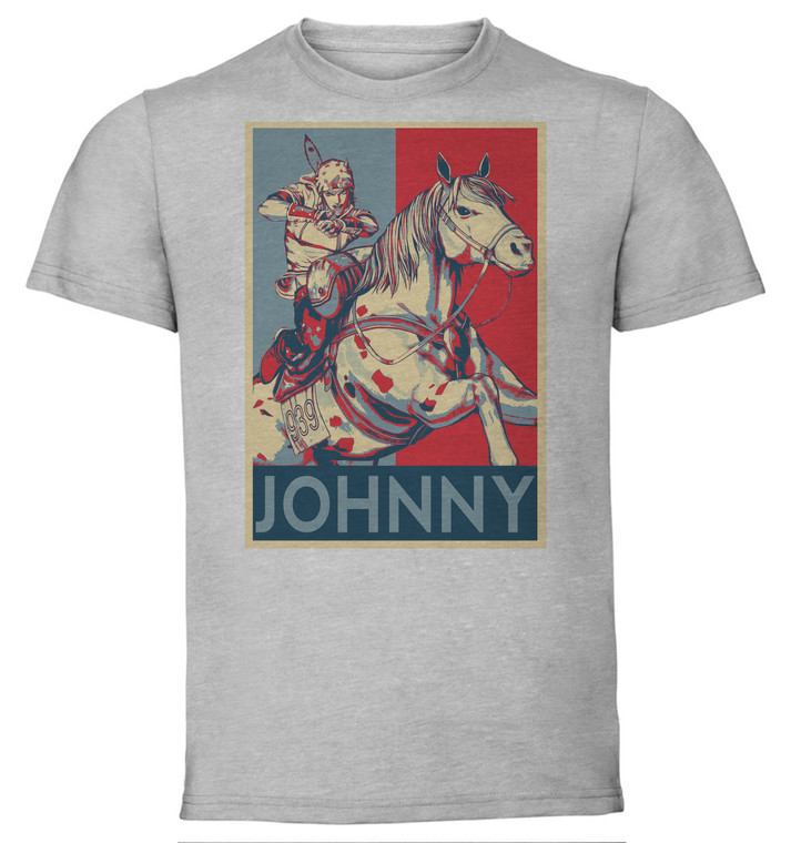 T-Shirt Unisex - Grey - Propaganda - Jojo's Bizarre Adventure - Steel Ball Run - Johnny Joestar