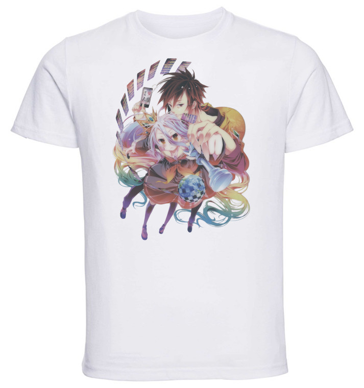 T-Shirt Unisex - White - Anime - No Game No Life - Sora & Shiro