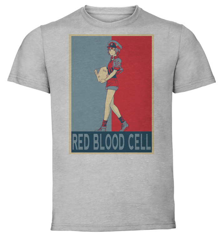 T-Shirt Unisex - Grey - Propaganda - Cells at work AE3803 White Blood Cell