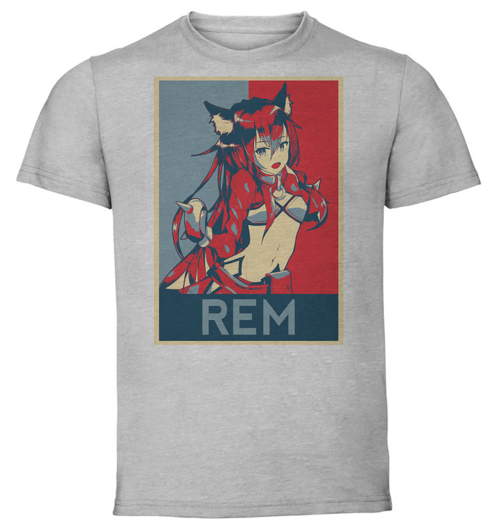T-Shirt Unisex - Grey - Propaganda - How Not to Summon a Demon Lord - Isekaimaou - Rem