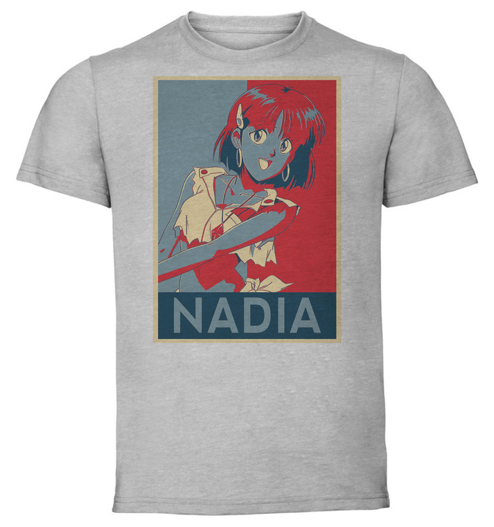 T-Shirt Unisex - Grey - Propaganda - Il mistero della pietra azzurra - Fushigi no Umi no Nadia - Nadia C