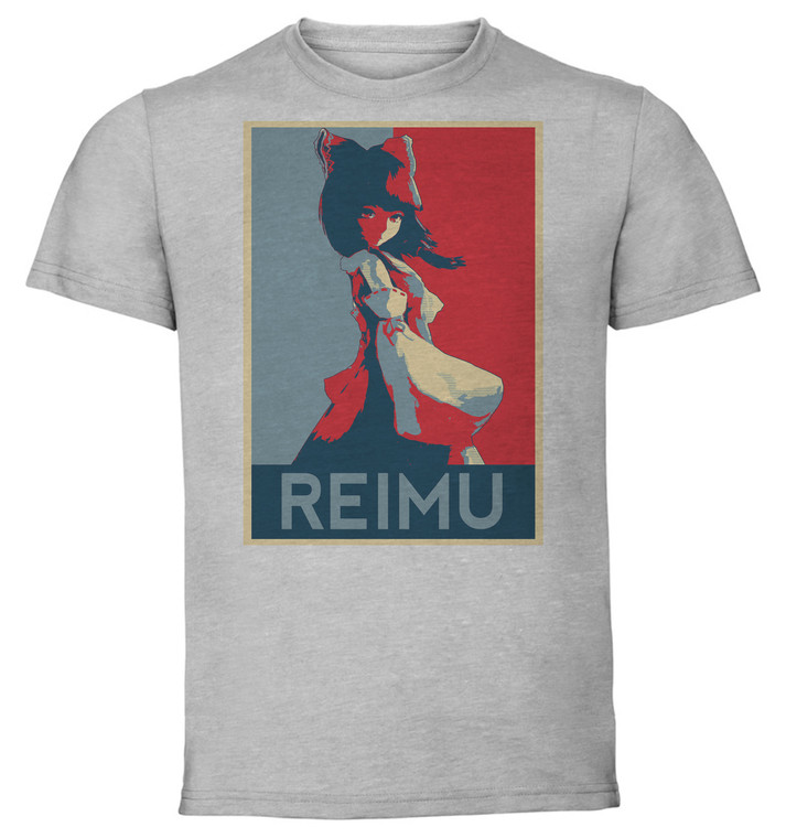 T-Shirt Unisex - Grey - Propaganda - Tohou Project Reimu Hakurei variant 2