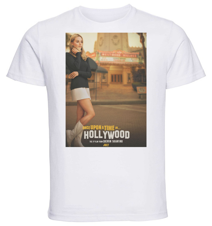 T-Shirt Unisex - White - Playbill - once upon a time in hollywood - c'era una volta a hollywood variant 2