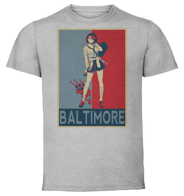 T-Shirt Unisex - Grey - Propaganda - Azur Lane Baltimore After School Ace