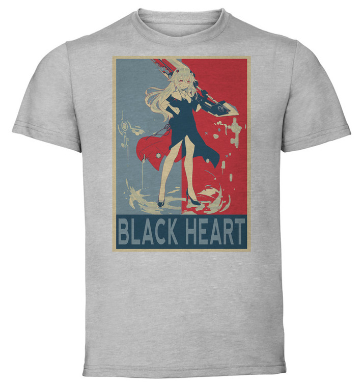T-Shirt Unisex - Grey - Propaganda - Azur Lane - Black Heart  Goddess Smile