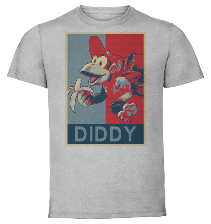 T-Shirt Unisex - Grey - Propaganda - Smash Bros - Diddy Kong