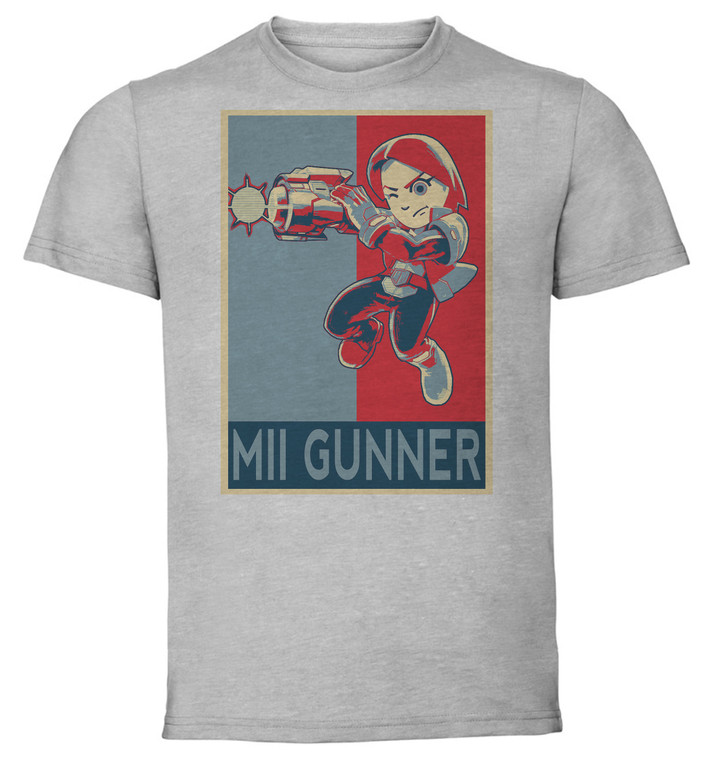 T-Shirt Unisex - Grey - Propaganda - Smash Bros - Mii Fighter Gunner