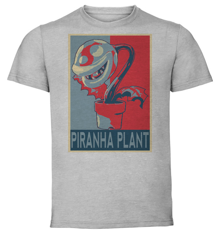 T-Shirt Unisex - Grey - Propaganda - Smash Bros - Piranha Plant