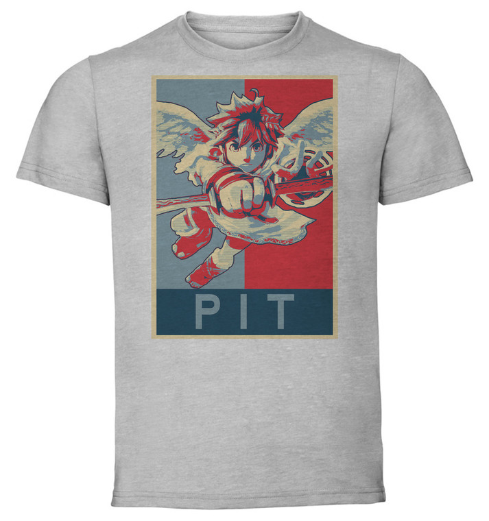 T-Shirt Unisex - Grey - Propaganda - Smash Bros - Pit Kid Icarus