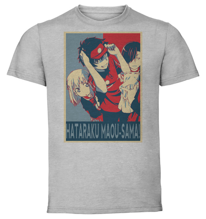 T-Shirt Unisex - Grey - Propaganda - The Devil is a Part-Timer - HATARAKU MAOU-SAMA - Characters variant