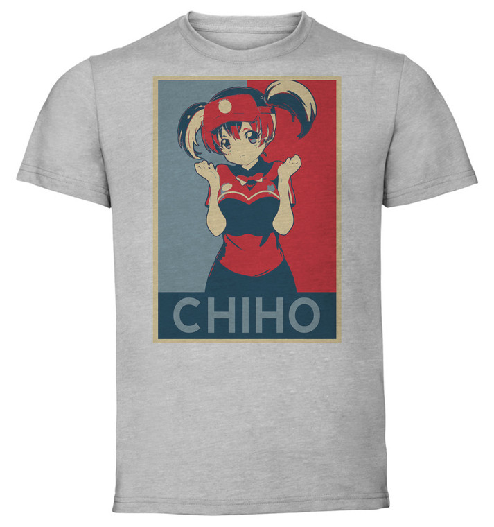 T-Shirt Unisex - Grey - Propaganda - The Devil is a Part-Timer - HATARAKU MAOU-SAMA - Chiho Sasaki