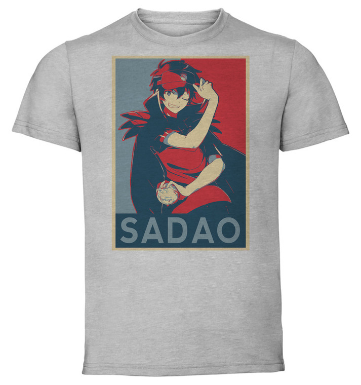 T-Shirt Unisex - Grey - Propaganda - The Devil is a Part-Timer - HATARAKU MAOU-SAMA - Sadao Mao