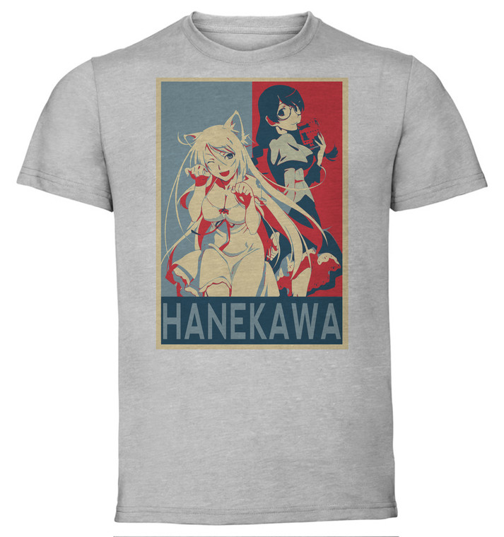 T-Shirt Unisex - Grey - Propaganda - Monogatari - Hanekawa