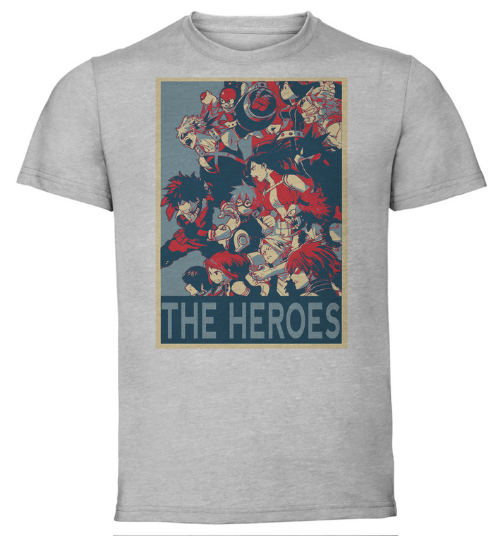 T-Shirt Unisex - Grey - Propaganda - My Hero Academia - The Heroes