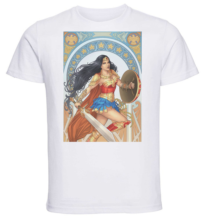 T-shirt Unisex - White - Art Nouveau - Wonder Woman