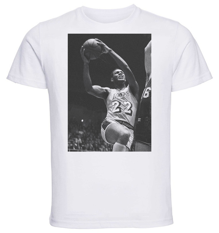 T-shirt Unisex - White - Basket - Elgin Baylor