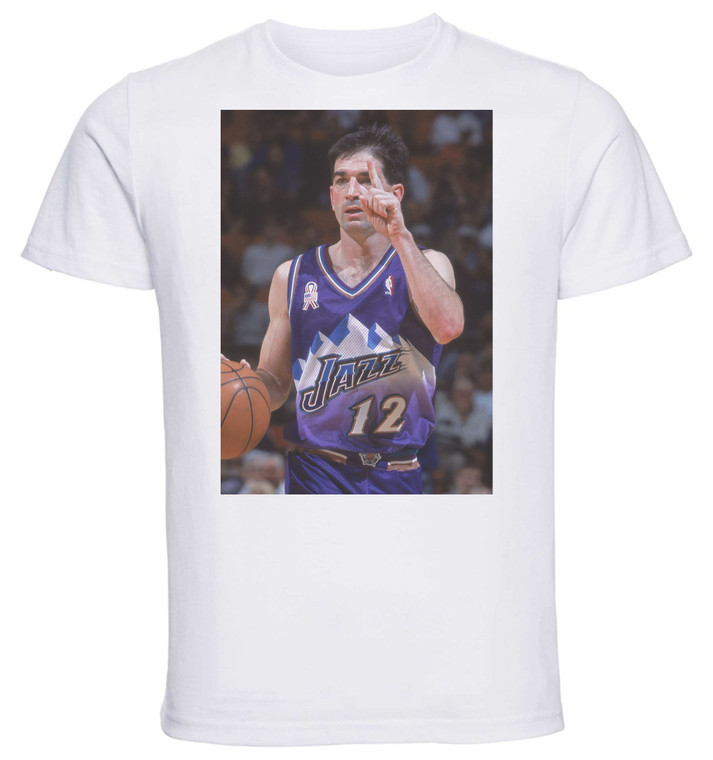 T-shirt Unisex - White - Basket - John Stockton