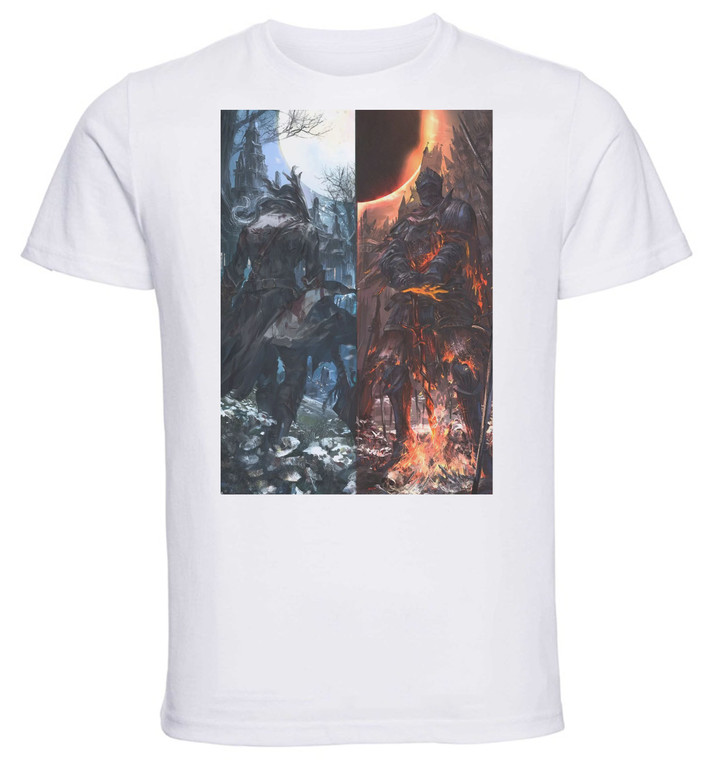 T-shirt Unisex - White - Bloodborne And Dark Souls