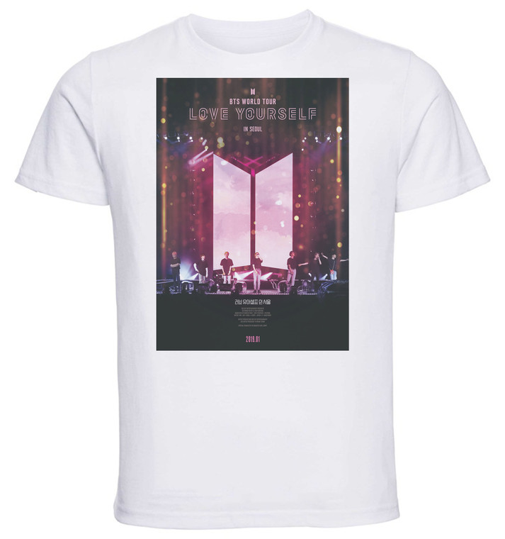 T-shirt Unisex - White - Bts World Tour Love Yourself Playbill