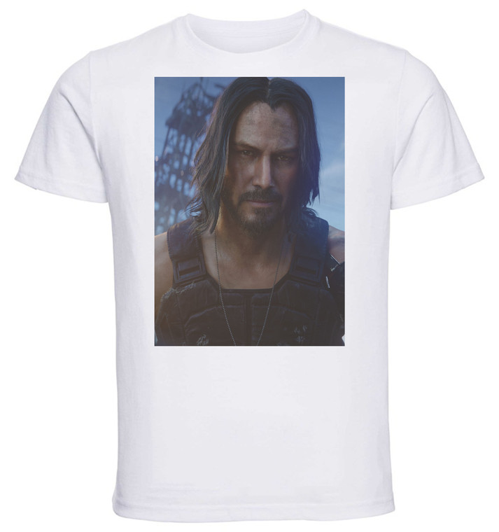 T-shirt Unisex - White - Cyberpunk 2077 Keanu Reeves