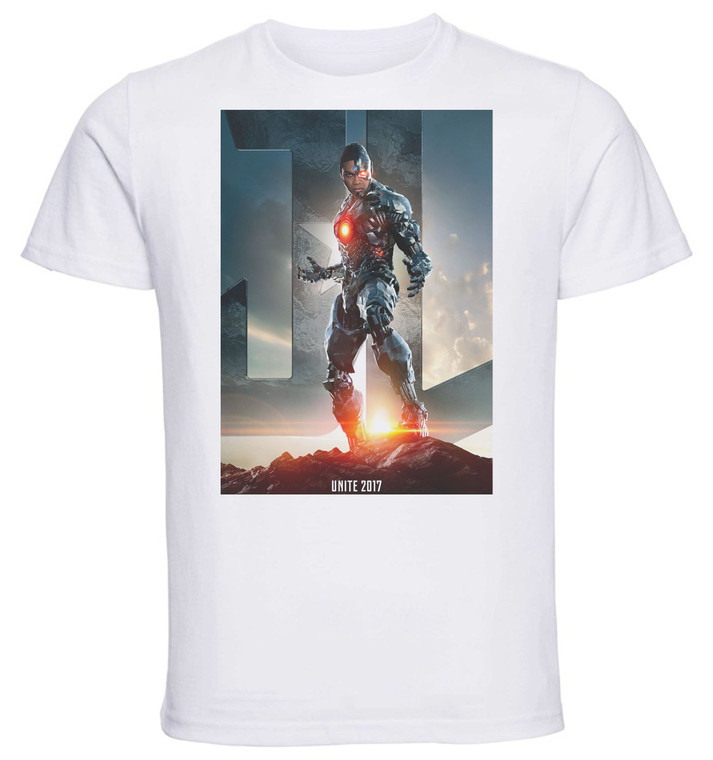 T-shirt Unisex - White - Cyborg Justice League Var