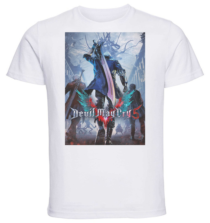 T-shirt Unisex - White - Devil May Cry 5 Game Cover