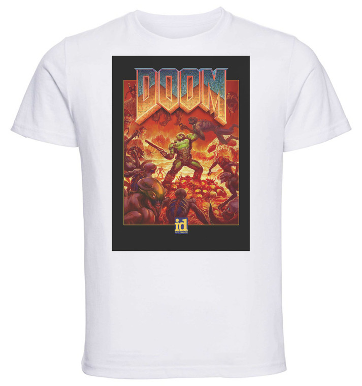 T-shirt Unisex - White - Game Cover Doom