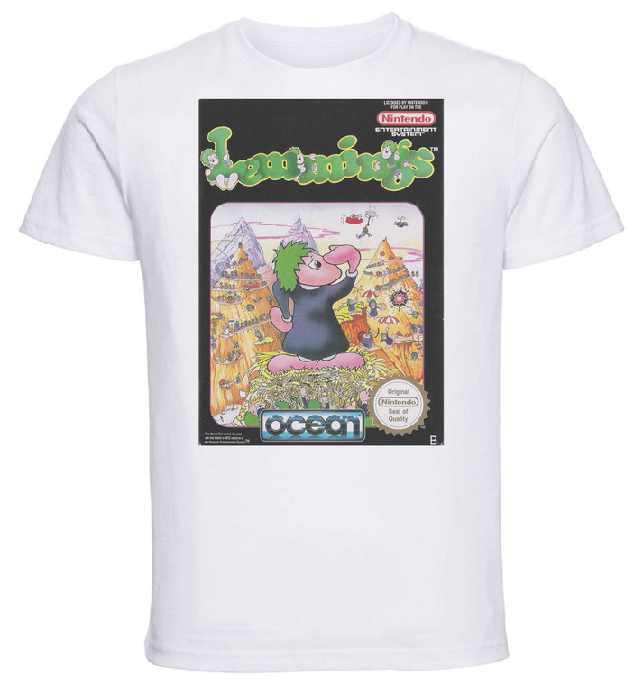 T-shirt Unisex - White - Game Cover Lemmings