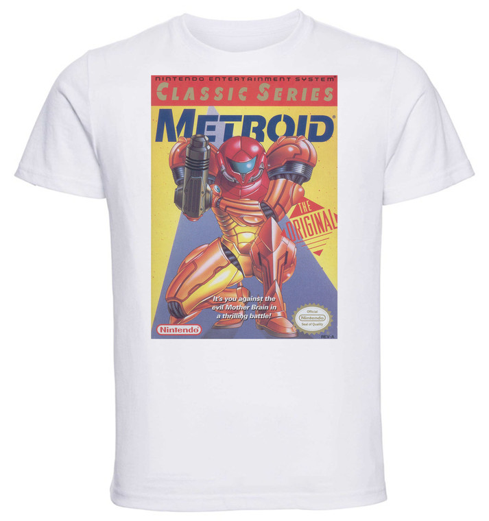 T-shirt Unisex - White - Game Cover Metroid