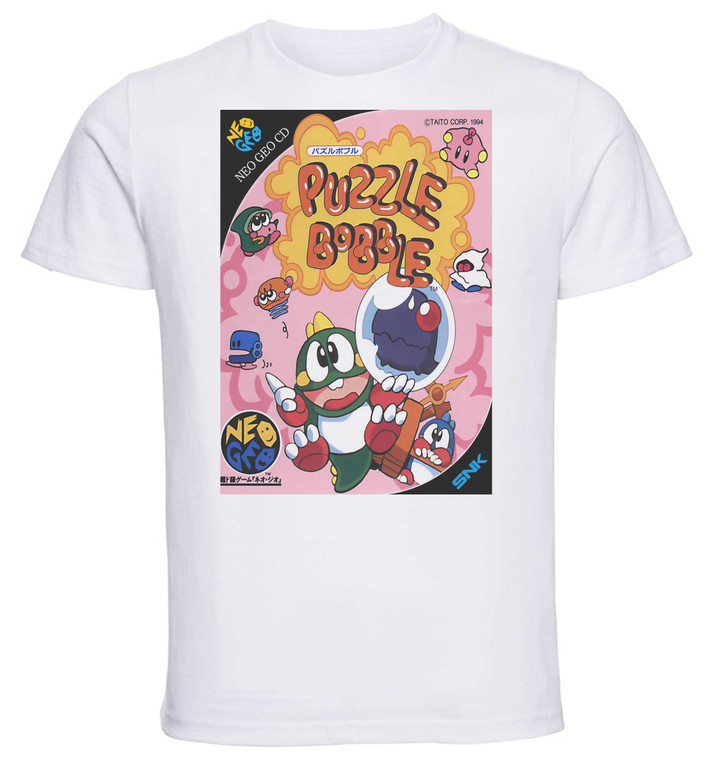 T-shirt Unisex - White - Game Cover Puzzle Bobble