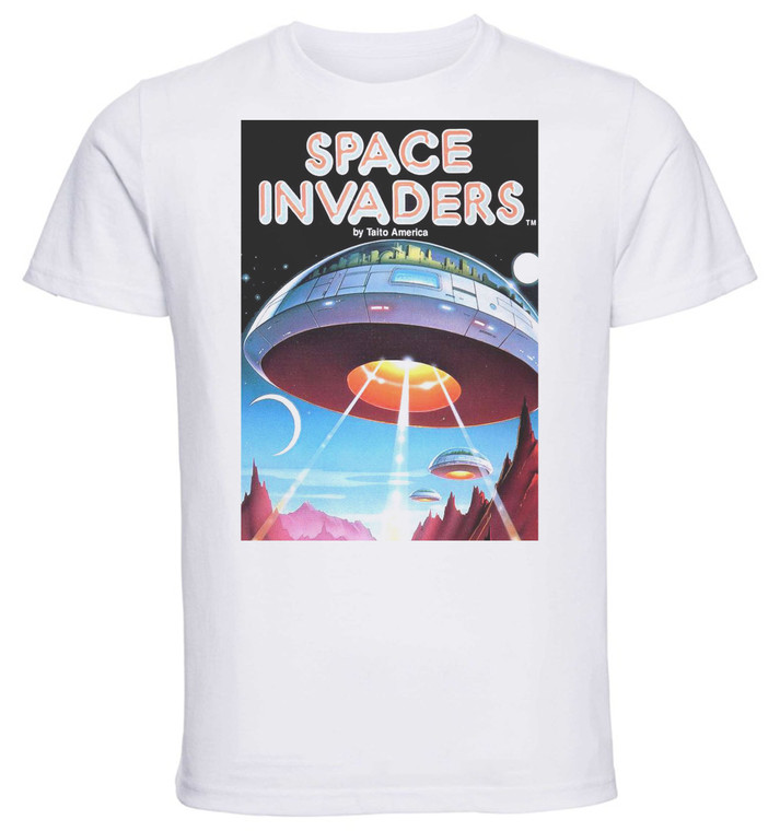 T-shirt Unisex - White - Game Cover Space Invaders